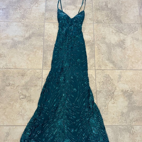 Lulus - Photo Finish Sequin Lace-Up Maxi Dress - Size S - Picture 3 of 6